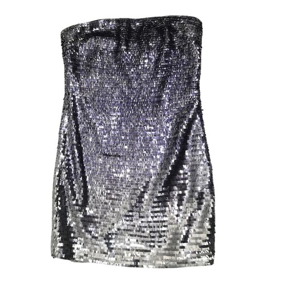 Lexie by Mon Cherie Sequins Strapless Mini Dress Girls 12 Purple Silver - Picture 1 of 7